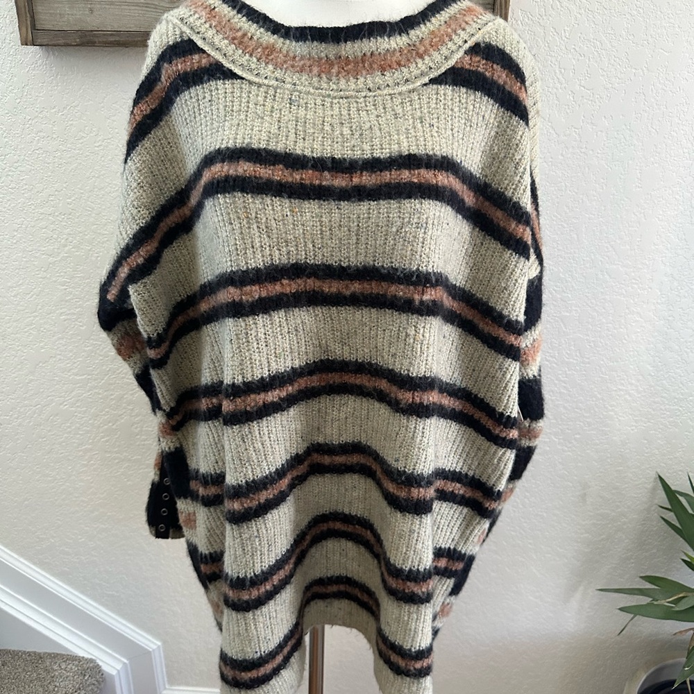 Free People Multicolor‎ Striped Sweater Wool blend M NWT